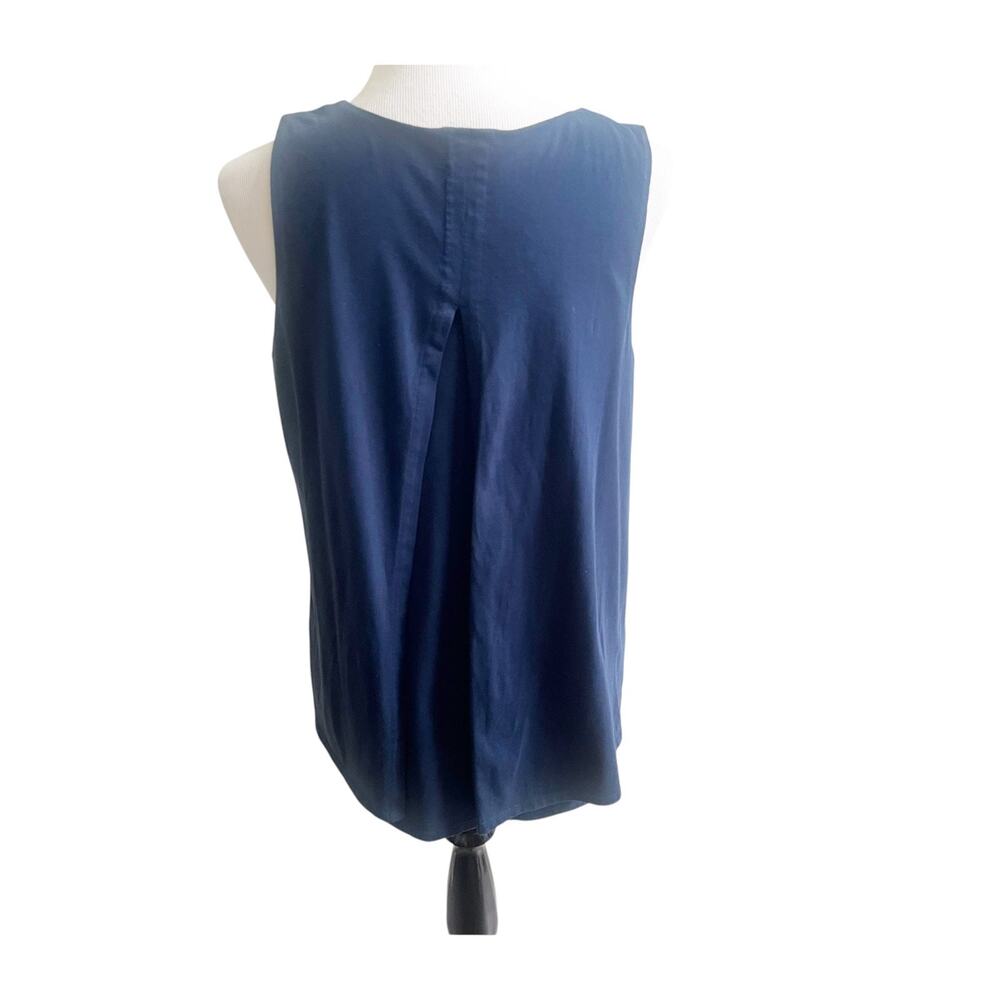 J.Jill Tank Top Women's Medium Navy Sleeveless Layered Scoop Neck Wardrobe - Picture 2 of 7